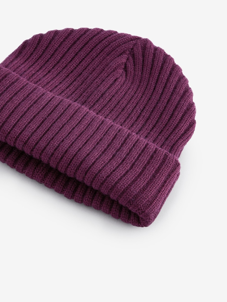 Vijolična - Rebrasta beanie kapa (1-16 let) - Slika 5 iz 5