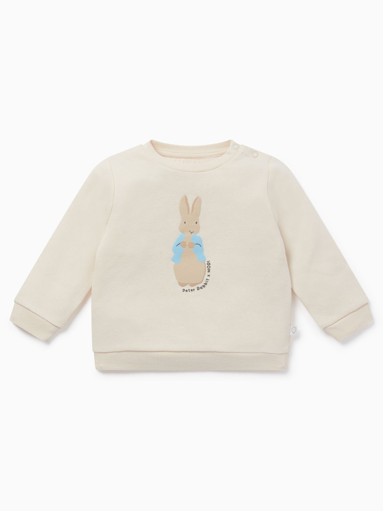 MORI Cream Cotton and Bamboo Peter Rabbit Sweatshirt - Image 4 of 4