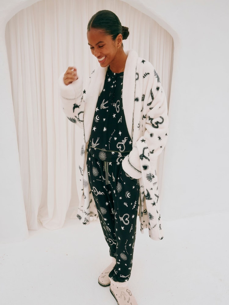 Never Fully Dressed Black Printed Long Sleeve Pyjama Set - Image 1 of 7