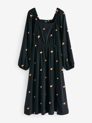 Simply Be Black Peach Embroidered Dress - Image 5 of 5