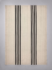 The Set Natural Cotton Stripe Woven Herringbone Flatweave Rug - Image 3 of 3