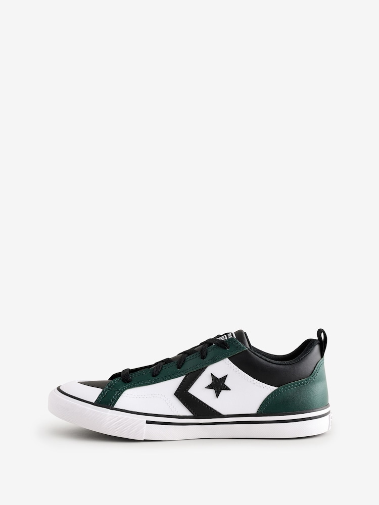Converse Green Pro Blaze Leather Youth Trainers - Image 2 of 12
