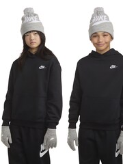 Szary - Nike Swoosh Pom Beanie Hat and Gloves Set - Image 1 of 4