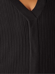 Live Unlimited Black Curve Open Stitch Knitted Kaftan Jumper - Image 4 of 5