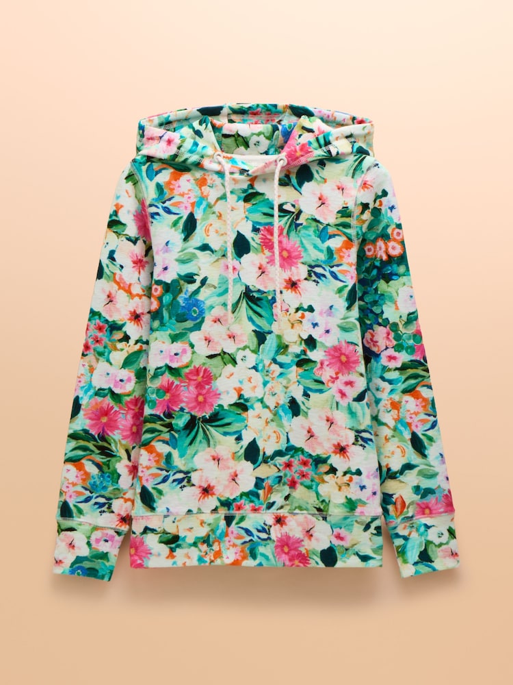 Joules Marlston Floral Cotton Rich Slim Fit Hoodie - Image 7 of 7