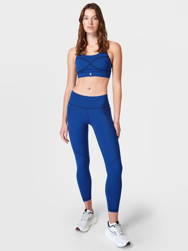Sweaty Betty Blue Apex Geo Print 7/8 Length Power Workout Leggings - Image 3 of 9