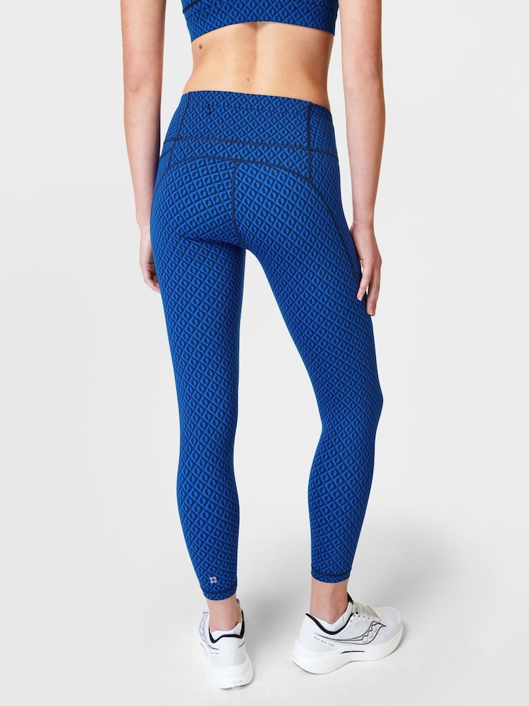 Sweaty Betty Blue Apex Geo Print 7/8 Length Power Workout Leggings - Image 4 of 9
