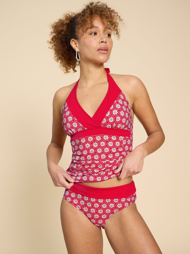 White Stuff Red Reversible Fold Down Swimsuit - Image 1 of 7
