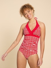 White Stuff Red Reversible Fold Down Swimsuit - Image 3 of 7