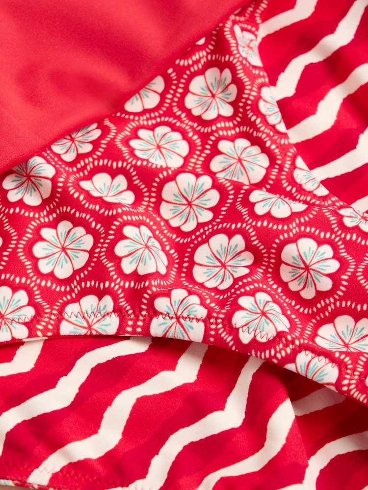 White Stuff Red Reversible Fold Down Swimsuit - Image 7 of 7