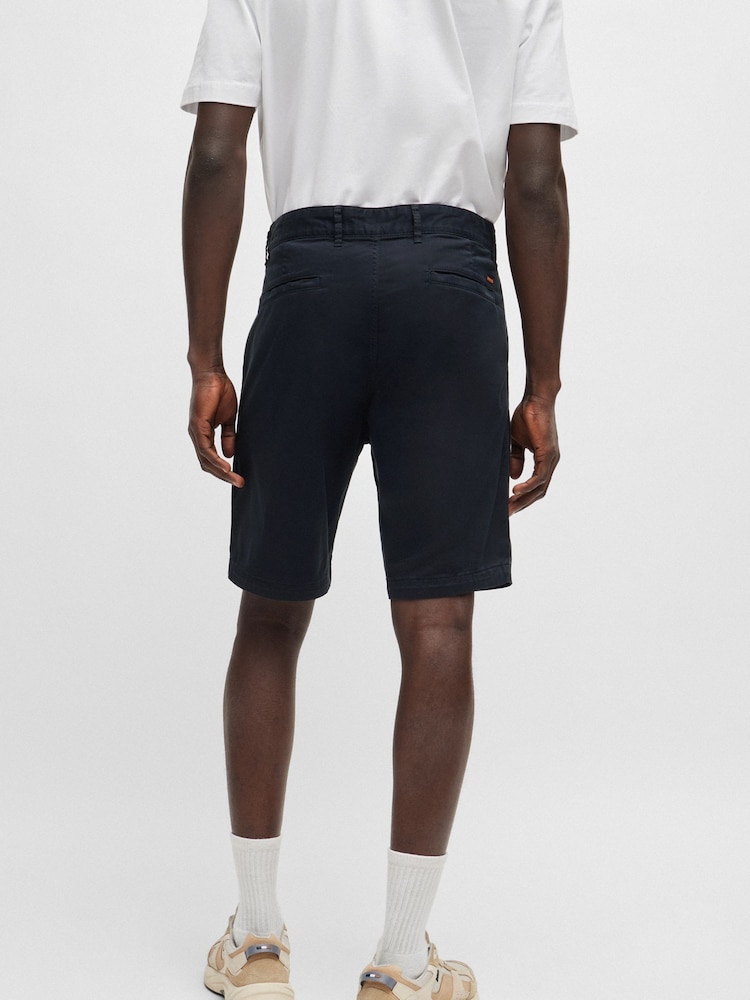 BOSS Drak Blue Slim Fit Stretch Cotton Chino Shorts - Image 2 of 5