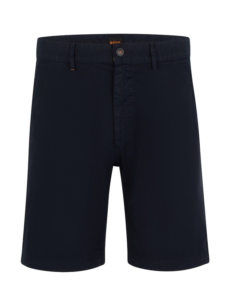 BOSS Drak Blue Slim Fit Stretch Cotton Chino Shorts - Image 5 of 5 BOSS Drak Blue Slim Fit Stretch Cotton Chino Shorts - Image 5 of 5