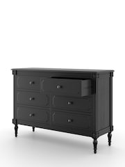 Feather & Black Black Casterton 6 Drawer Wooden Wide Chest - Image 2 of 2