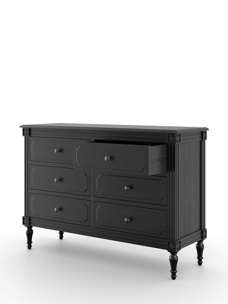 Feather & Black Black Casterton 6 Drawer Wooden Wide Chest - Image 2 of 2