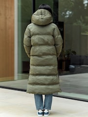Khaki Green Premium Long Padded Hooded Coat - Image 2 of 7