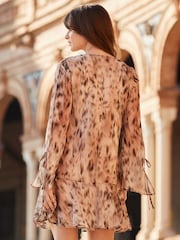 Sosandar Natural Ruffle Detail Shift Dress - Image 3 of 5