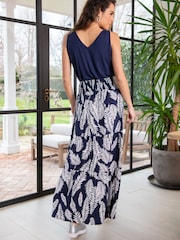 Pour Moi Blue Tahlia Woven Frill Tiered Maxi Skirt - Image 2 of 4