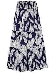 Pour Moi Blue Tahlia Woven Frill Tiered Maxi Skirt - Image 3 of 4
