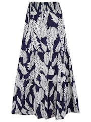 Pour Moi Blue Tahlia Woven Frill Tiered Maxi Skirt - Image 4 of 4