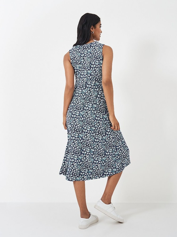 Crew Clothing Blue Sleeveless Jersey Dress - Image 2 of 4