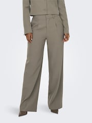 ONLY Brown High Waisted Wide Leg Trousers - Image 1 of 6