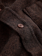 Brown Brushed Texture 100% Cotton Long Sleeve Shirt - Image 7 of 7