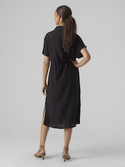VERO MODA Black Utility Pocket Midi Shirt Dress - Image 2 of 4