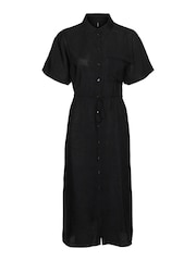 VERO MODA Black Utility Pocket Midi Shirt Dress - Image 4 of 4