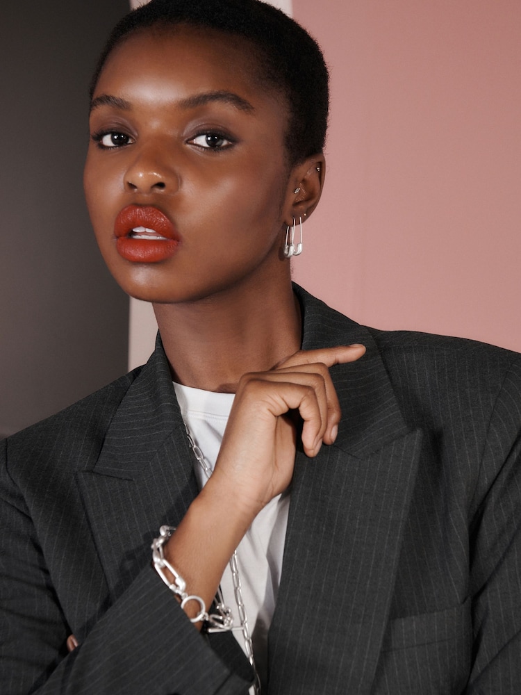Rockett St George Silver Tone Safety Pin Earrings - Image 2 of 4