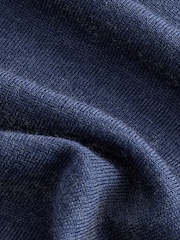 Blue Regular Fit 100% Merino Wool Signature Hoodie - Image 7 of 8