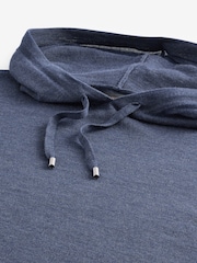 Blue Regular Fit 100% Merino Wool Signature Hoodie - Image 8 of 8