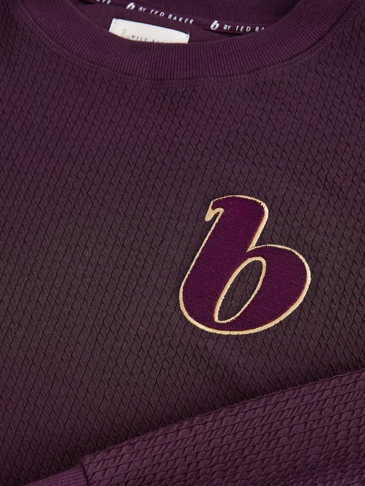 B By Ted Baker Purple Crinkle Sweat Top - Image 1 of 3