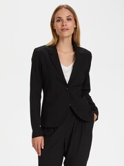 Kaffe Jillian Long Sleeve Regular Fit Black Blazer - Image 1 of 8