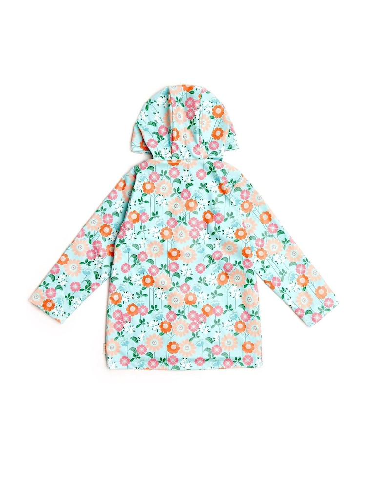 Nicole Miller Green Floral Print Raincoat - Image 2 of 4