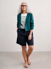 Seasalt Cornwall Blue 100% Linen Country Lane Jacket - Image 1 of 5