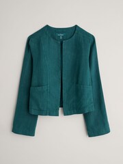 Seasalt Cornwall Blue 100% Linen Country Lane Jacket - Image 4 of 5