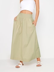 PixieGirl Petite Natural Girl Poplin Maxi 100% Cotton Skirt - Image 1 of 5