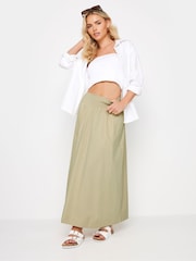 PixieGirl Petite Natural Girl Poplin Maxi 100% Cotton Skirt - Image 2 of 5