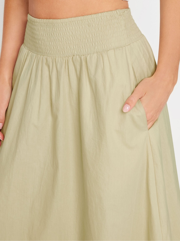 PixieGirl Petite Natural Girl Poplin Maxi 100% Cotton Skirt - Image 4 of 5