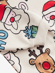 Ecru Cream All Over Print Christmas Sweatshirt And Leggings Set (3mths-7yrs) - Image 9 of 9