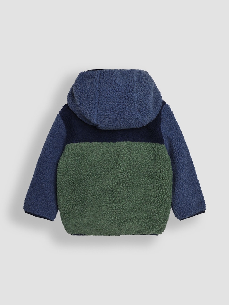 JoJo Maman Bébé Green Hooded Appliqué Teddy Fleece - Image 2 of 3