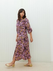 Oliver Bonas Blurred Animal Print Midi Dress - Bild 1 von 8