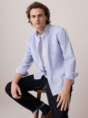 Blue 100% Cotton Striped Long Sleeve Shirt - Image 1 of 8
