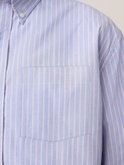 Blue 100% Cotton Striped Long Sleeve Shirt - Image 5 of 8