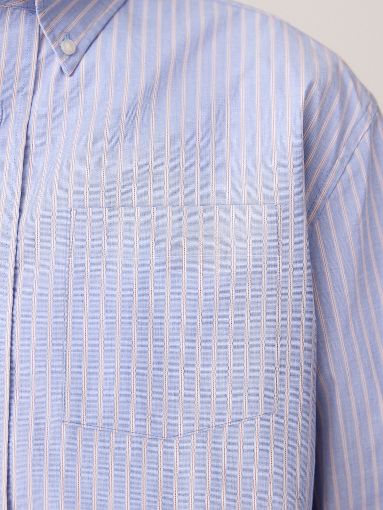 Blue 100% Cotton Striped Long Sleeve Shirt - Image 5 of 8