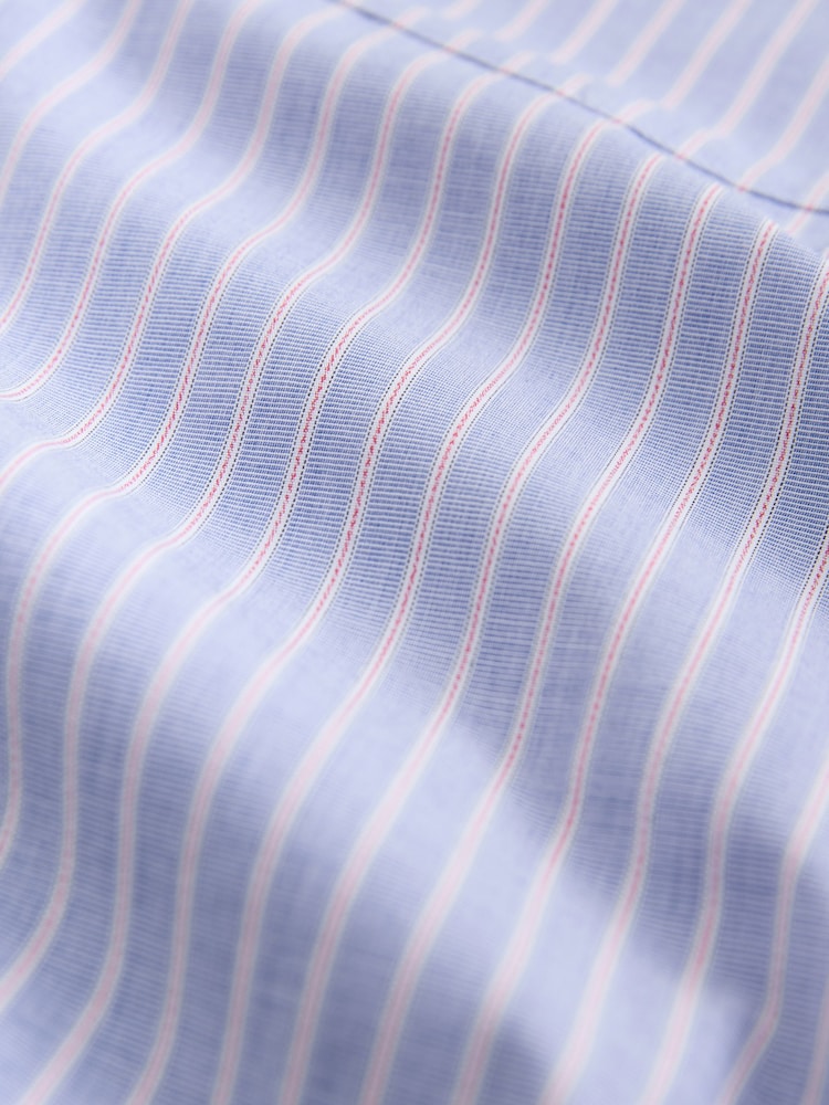 Blue 100% Cotton Striped Long Sleeve Shirt - Image 8 of 8