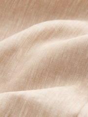 Neutral Brown Regular Fit Signature Linen Blend Short Sleeve Shirt - Image 8 of 8