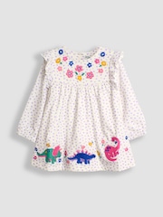 JoJo Maman Bébé Cream Dino Appliqué Pretty Tunic - Image 2 of 4