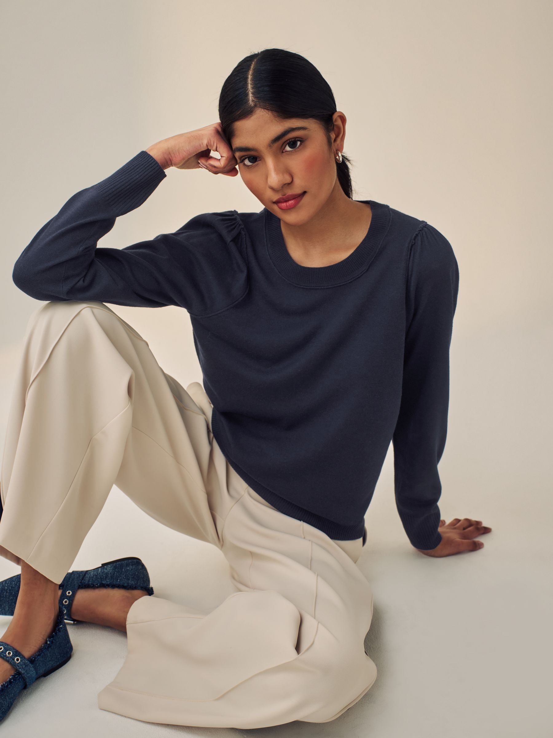 Buy Navy Blue Crew Neck Long Sleeve Jumper from Next Ireland