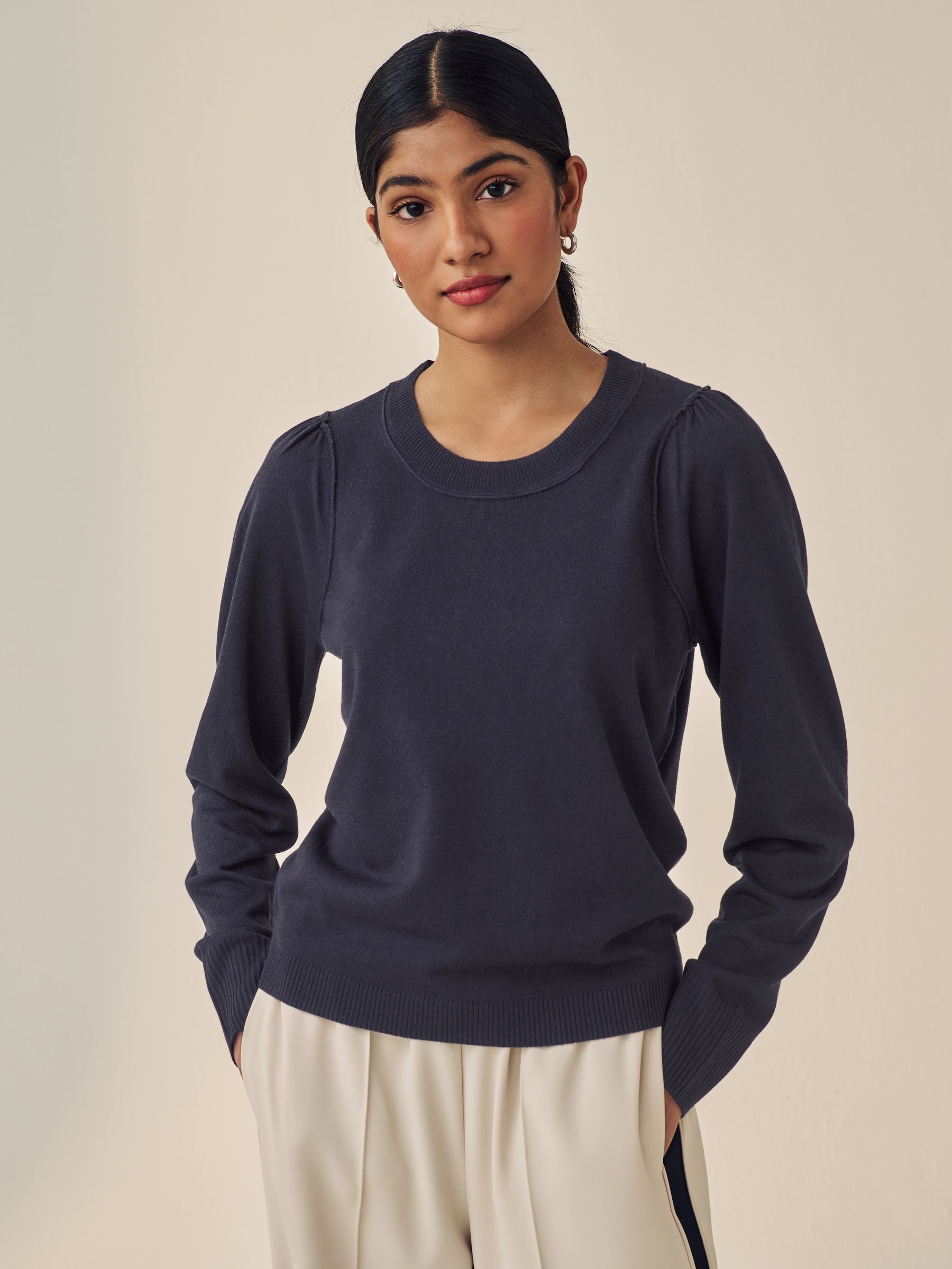 Buy Navy Blue Crew Neck Long Sleeve Jumper from Next Ireland